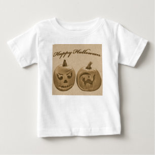 Bebé Dos calabazas feliz camiseta de Halloween