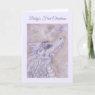 Bebé dragón primera tarjeta de Navidad por Renee L