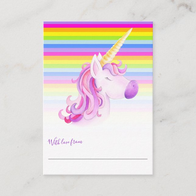 Bebé ducha de unicornio tarjetas de ducha (Anverso)