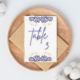 Bebé ducha Flores púrpuras Tarjeta de mesa plana