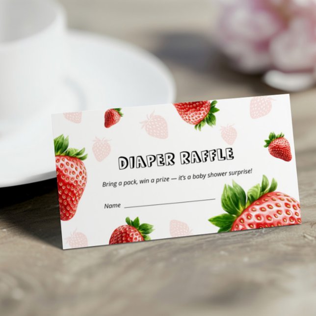Bebé ducha Fresa Diaper Tarjeta Raffle (Subido por el creador)
