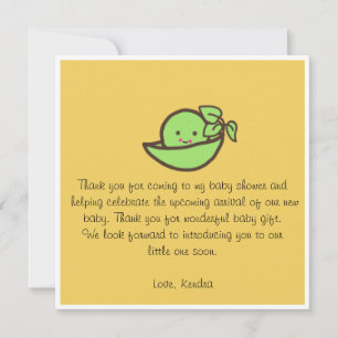 Bebé ducha tarjeta de agradecimiento