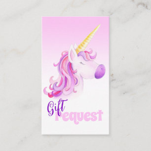 Bebé ducha unicornio tarjetas de pedido de libros 