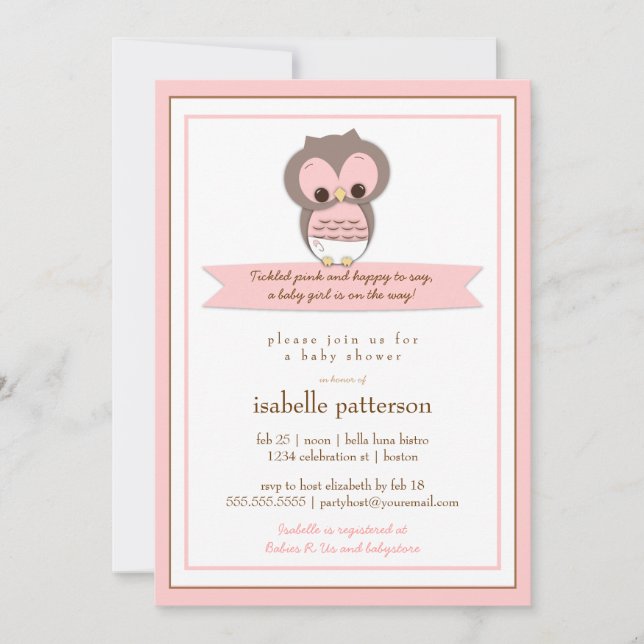 Bebé dulce es una invitación Chica a Baby Shower (Anverso)