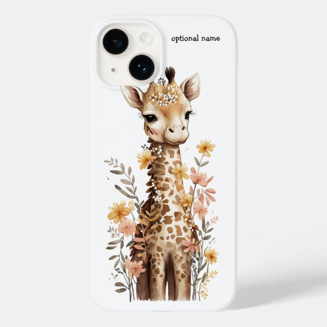 Bebé dulce Giraffe Funda Floral Mate iPhone 14 (Reverso )