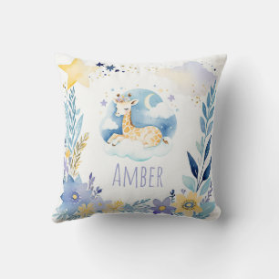 Bebé durmiente Giraffe Boho Nombre Almohada de gua