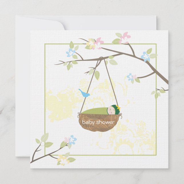 Bebé durmiente - invitación de Baby Shower (Anverso)