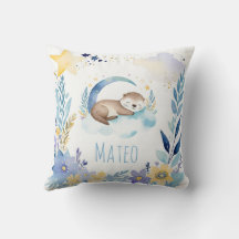 Bebé durmiente Otter Boho Nombre Almohada de Nurse