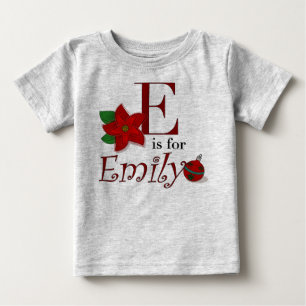 Bebé E es para Emily, la primera camiseta navideña de b