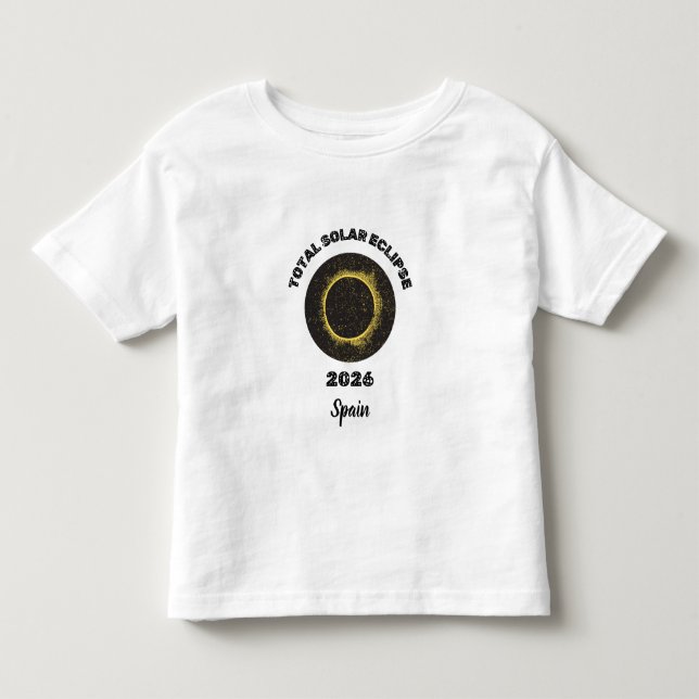 Bebé Eclipse Total de Sol 2026 Camiseta para Niño Peque (Anverso)