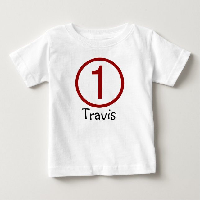 Bebé Edad y nombre Personalizable Primera camiseta de c (Anverso)