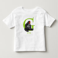 El animal ABC G es para la camiseta de gorila