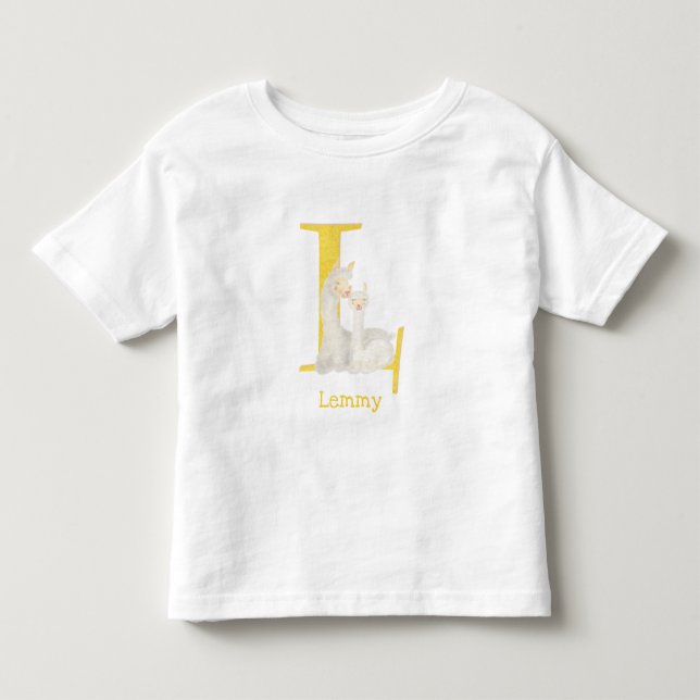 Bebé El animal ABC L es para la camiseta de llama (Anverso)