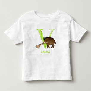 Bebé El animal ABC V es para la camiseta de cerdo de gu