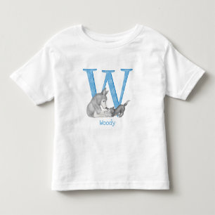 Bebé El animal ABC W es para la camiseta de lobo