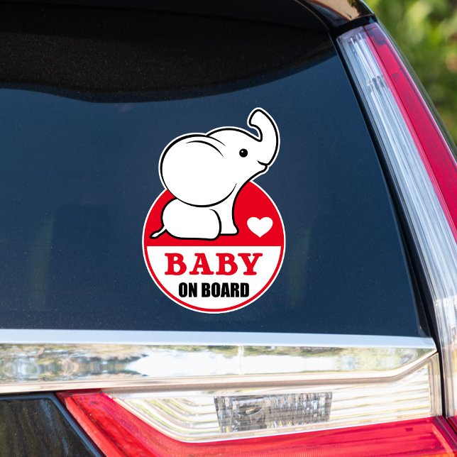 Bebé elefante a bordo del Pegatina del coche (Subido por el creador)