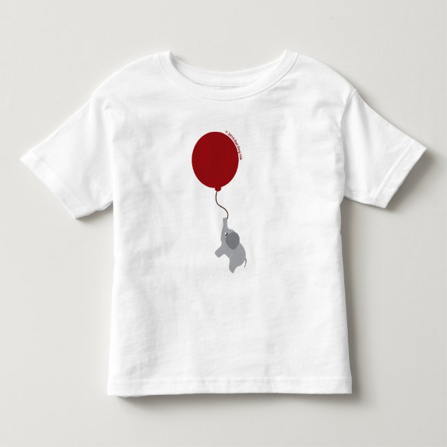 Bebé Elefante con camiseta de globo rojo (Anverso)