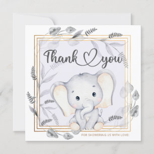 Bebé elefante ducha bebé tarjeta de agradecimiento