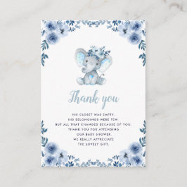 bebé elefante ducha de bebé floral tarjeta de agra