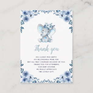 bebé elefante ducha de bebé floral tarjeta de agra