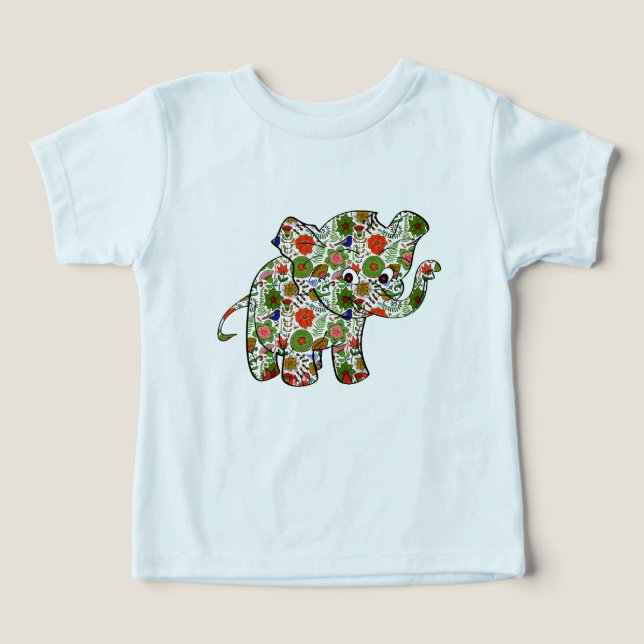Bebé elefante floral de color lindo (Diseño delantero )