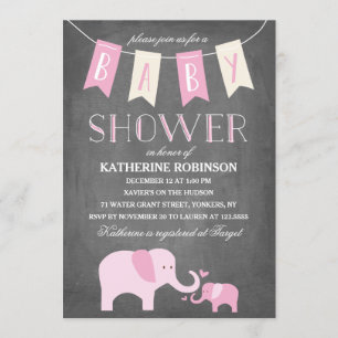 Bebé elefante  Invitación de Baby Shower