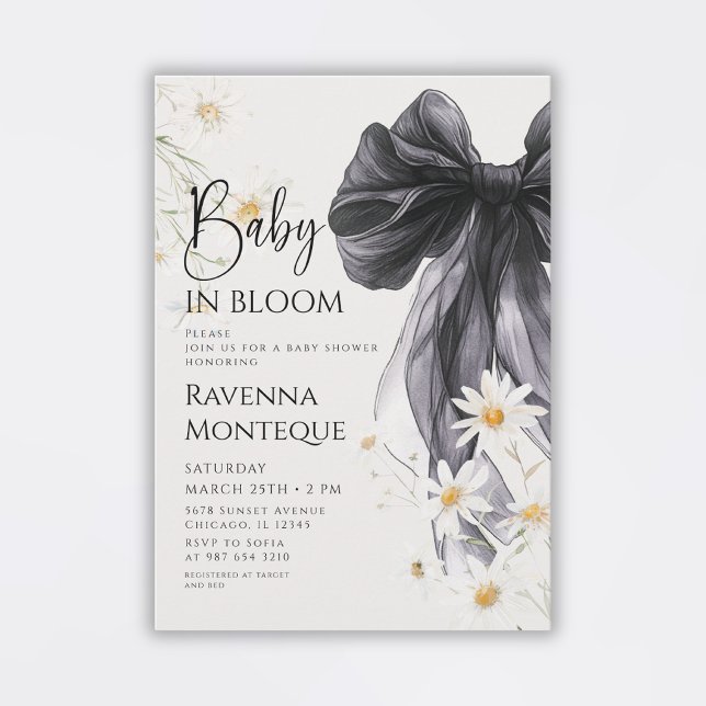 Bebé Elegante en Floración Invitación de Cumpleaño (Subido por el creador)