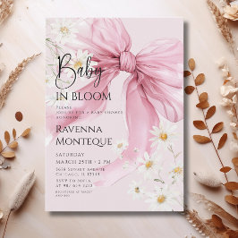 Bebé Elegante en Floral Rosa Invitación de Baby Sh