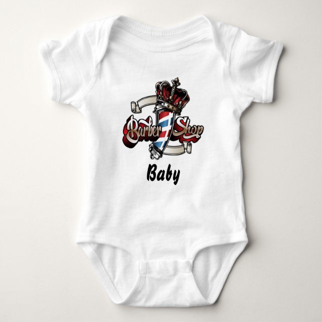 Bebé elegante, polo de barbero y corona (Anverso)