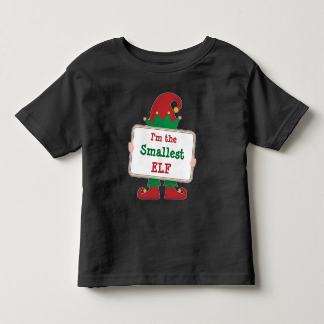Bebé Elfo más pequeño | Camiseta personalizada de Navid (Anverso)