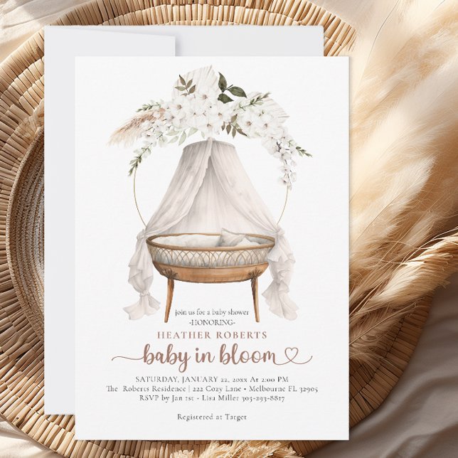 Bebé en Bloom Boho Invitación Neutral a Baby Showe (Gender Neutral Baby Shower Invitation)