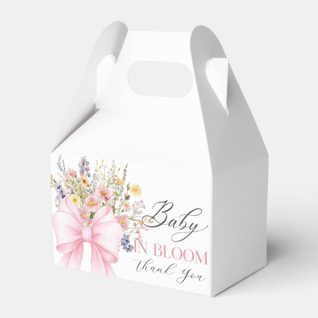 Bebé En Bloom Cajas Favoritas Baby Shower Bow Rosa (Front Side)