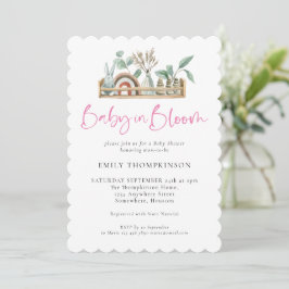 Bebé En Bloom Chica De Boho Rosa Invitación A La D