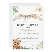 "Bebé En Bloom" Invitación de Baby Shower A Teddy 