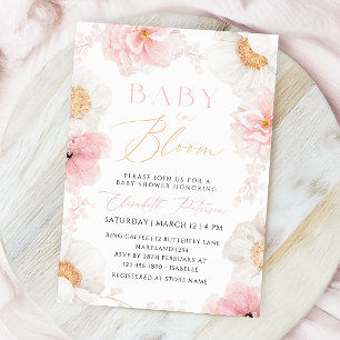 Bebé En Bloom Pastel Invitación A Baby Shower Flor