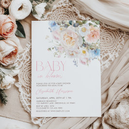 Bebé En Bloom Pastel Invitación A Baby Shower Flor