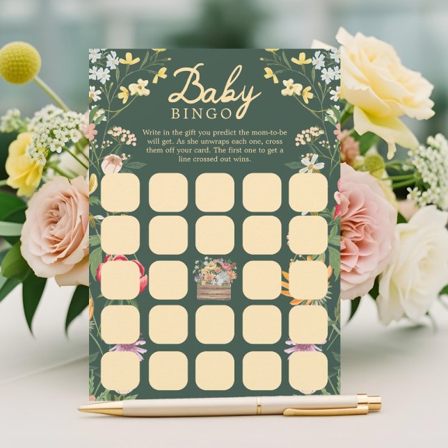 Bebé en Bloom Summer Floral Jardín Bingo Tarjeta d (Baby in Bloom Summer Floral Garden Bingo Game Card)