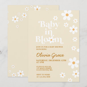 Bebé en Bloom tan Daisy Invitación a Baby Shower