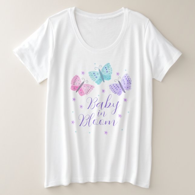 Bebé en el Baby Shower de la mariposa caprichosa e (Anverso del diseño)