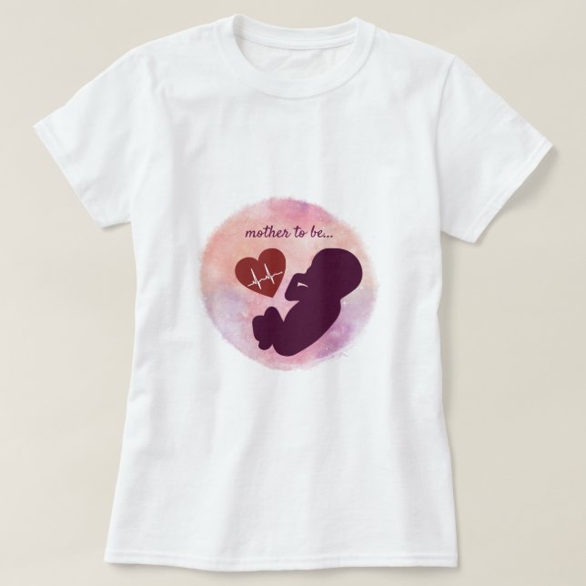 Bebé en el útero madre para ser camiseta (Diseño del anverso)