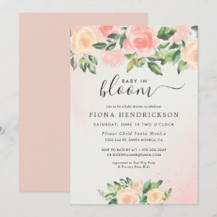 Bebé en flor   Baby Shower floral rosa y rosa
