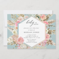 bebé en flor bebé bohemio Invitación a la ducha