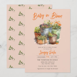 Bebé en flor | Invitación a Baby Shower acuarela