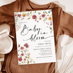 Bebé en flor, invitación a Baby Shower con flores 