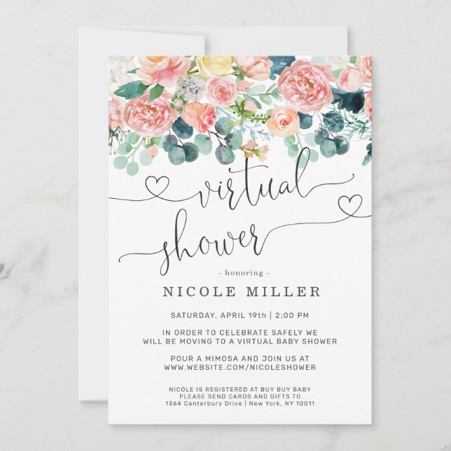 Bebé en Flor | Invitación a Baby Shower Virtual (Anverso)
