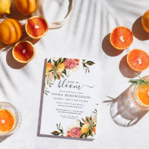 Bebé en flor | Invitación a Citrus Baby Shower