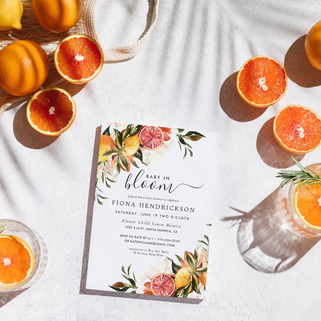Bebé en flor | Invitación a Citrus Baby Shower (Subido por el creador)