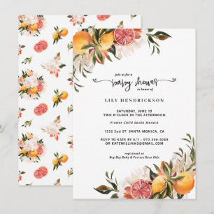 Bebé en flor Invitación a Citrus Baby Shower