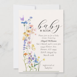 Bebé en flor invitación a la ducha para bebé