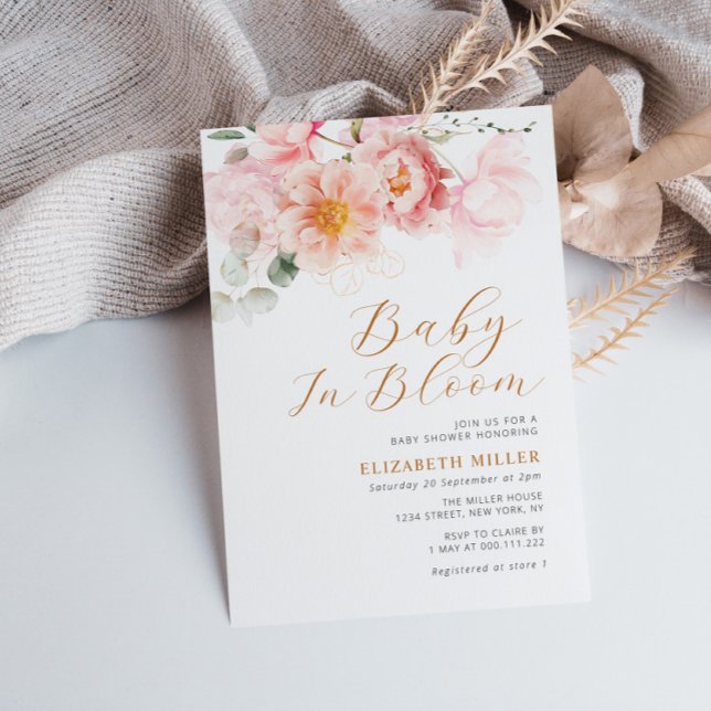 Bebé en flor invitación a la ducha para bebé (Subido por el creador)